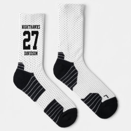 Name des Sportteams Weißer gepunkteter Basketball Socken
