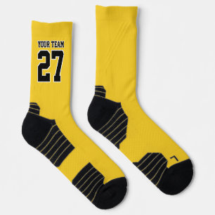 Name des Sportteams Yellow Black Basketball Socken