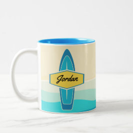 Name des Surfbrett-Beachs Zweifarbige Tasse