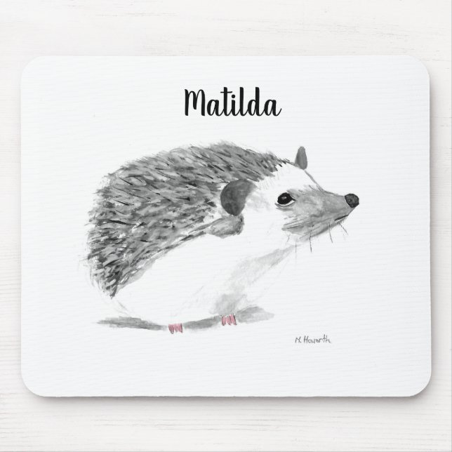 Name des süßen Tiers Baby Igel Mousepad (Vorne)