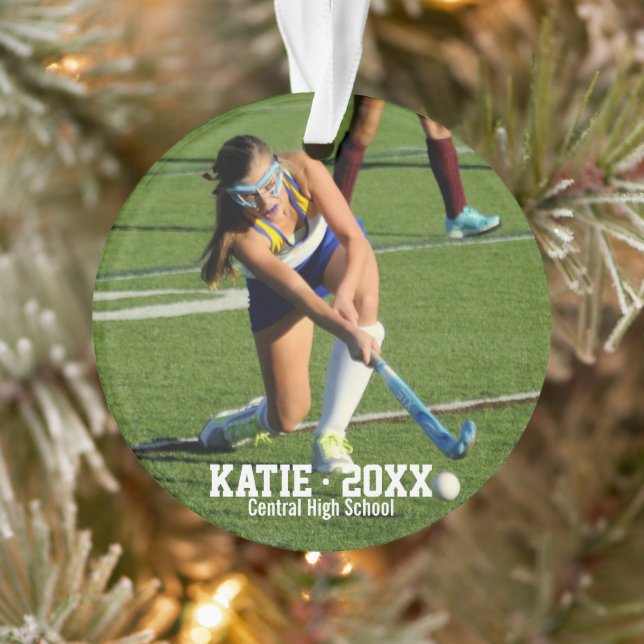 Name des Teams für benutzerdefinierte Feldhockey-F Ornament (Baum)