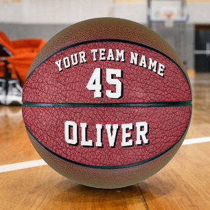 Name des Teams für Red Leather Print Player Basketball