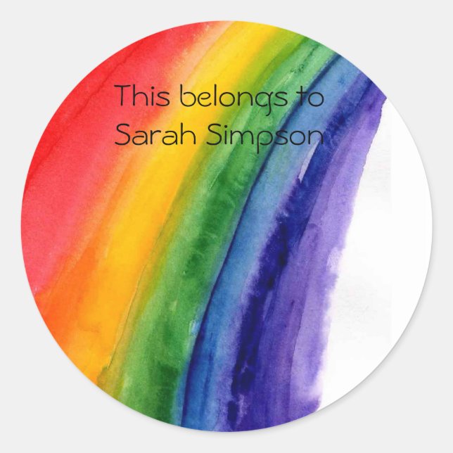 Name des Tellers Runder Aufkleber (Vorderseite)