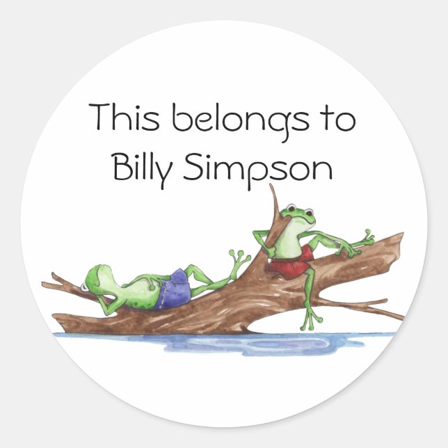 Name des Tellers Runder Aufkleber (Vorderseite)