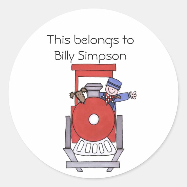 Name des Tellers Runder Aufkleber (Vorderseite)