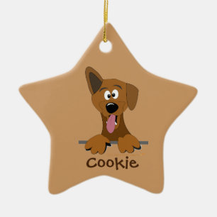 Name des Tieres Cartoon Mutt Personalisiert Hund O Keramik Ornament