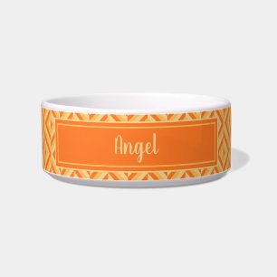 Name des Tieres Orange Dreisteckenmuster Diamant Napf