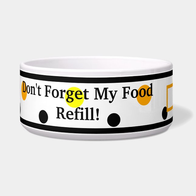 Name des Tieres Orange Yellow Polka Dots Spaß Napf (Links)