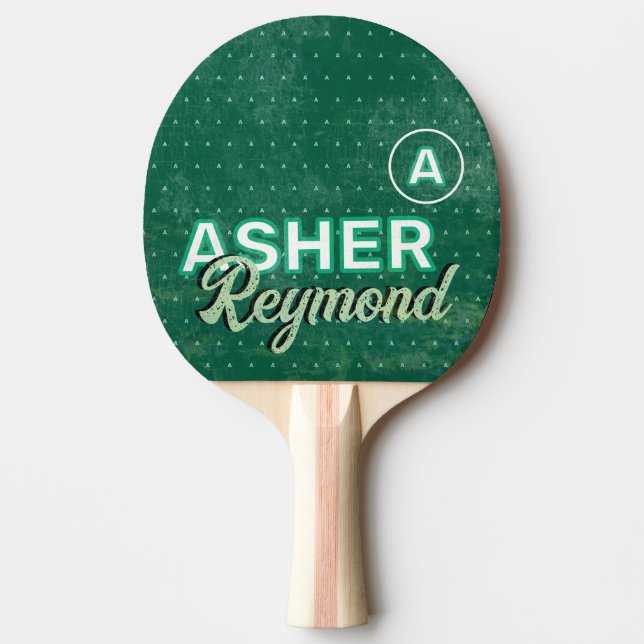 Name des Tischtennis-Spielers erschüttert GRÜNE Tischtennis Schläger (Vorderseite)
