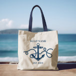 Name des Triebfahrzeugs Nautic Anchor Tragetasche<br><div class="desc">Diese personalisierte klassische nautische Totentasche mit Anker- und Schiffsseil macht es einfach,  Ihre Bootausrüstung stilvoll Taschen. *Wenn Sie Designhilfe oder passende Produkte benötigen,  kontaktieren Sie mich bitte über Zazzle.</div>