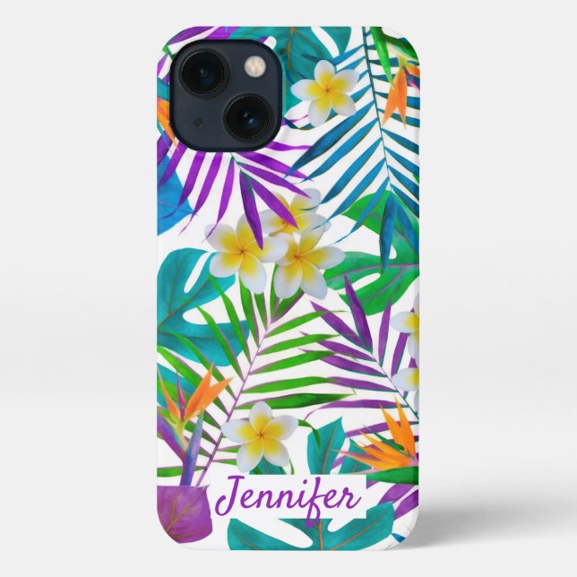 Name des tropischen Paradieses Monogrammes iPhone Hülle (Rückseite)