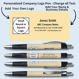 Name des Unternehmens auf Beige-Hintergrund hinzuf Kugelschreiber