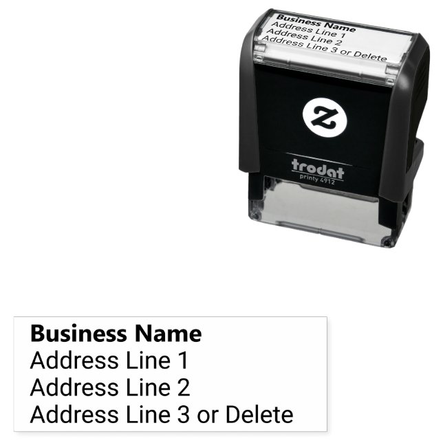 Name des Unternehmens in der Rücksendeadresse des  Permastempel (Beispiel)