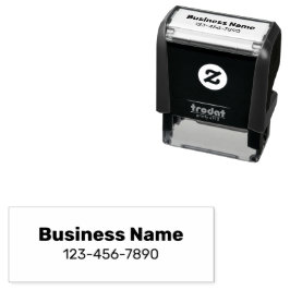 Name des Unternehmens in Fett- und Telefonnummer Permastempel