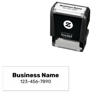 Name des Unternehmens in Fett- und Telefonnummer Permastempel
