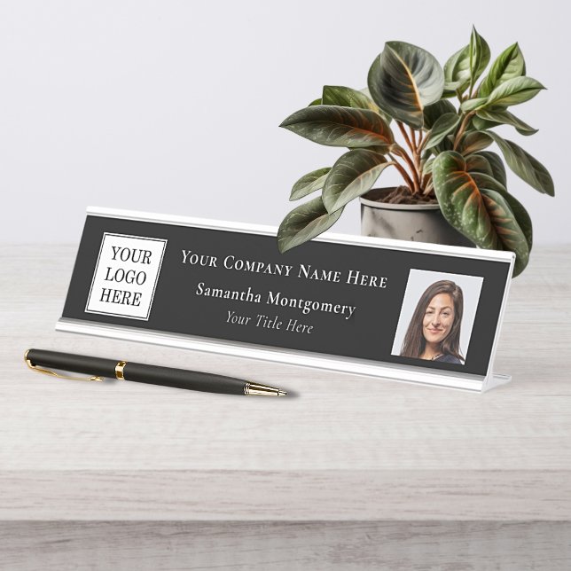 Name des Unternehmens Name des Fotos für das benut Schreibtischnamensplakette (Custom Business Logo Photo Company Name Title Desk Name Plate)