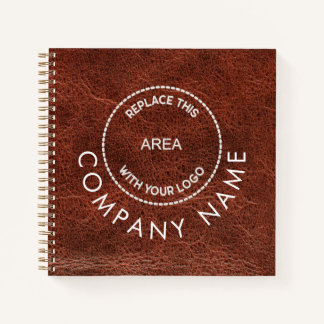 Name des Unternehmens QR Code Braun Imitat Leather Notizbuch