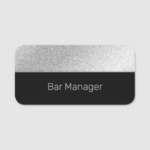 Name des Unternehmens Silver und Black 3 Namensschild
