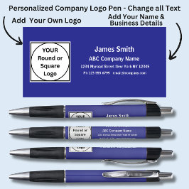 Name des Unternehmens White on Royal Blue, Kugelschreiber