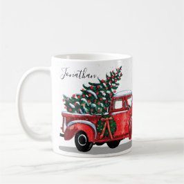 Name des Vintagen Rotlastwagens Kaffeetasse