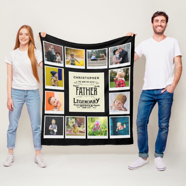 Name des Vorlagennamens "Pater Foto Collage" schwa Fleecedecke (Beispiel)