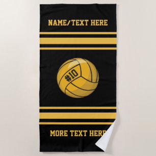 Name des Water Polo Ball Team Player Nr. Custom Strandtuch
