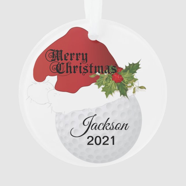 Name des Weihnachtsmannmütze-Golf-Entwurfs-| DIY Ornament (Rückseite)