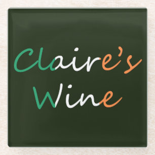 Name des Weins auf dem Glass Untersetzer unter iri