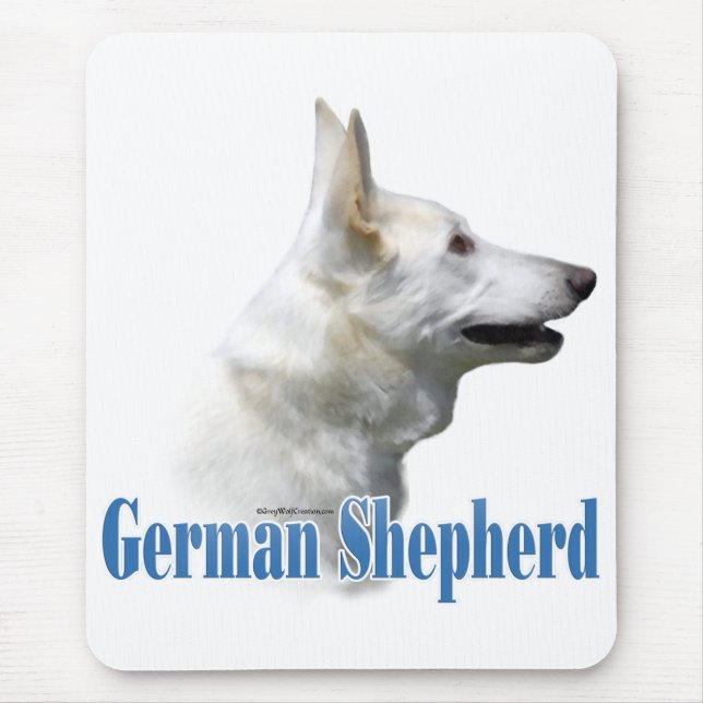 Name des Weißdeutschen Schäferhirten Mousepad (Vorne)