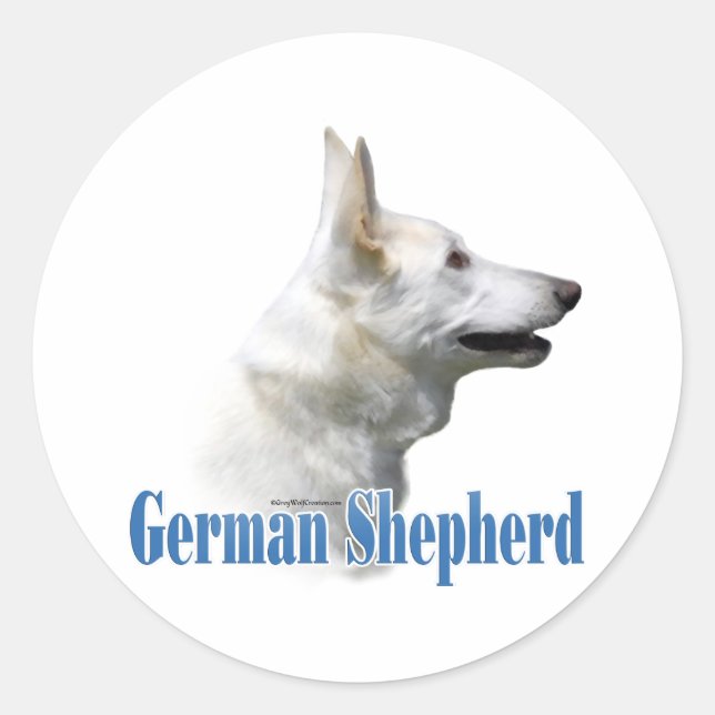 Name des Weißen Hirten - Aufkleber (Vorderseite)