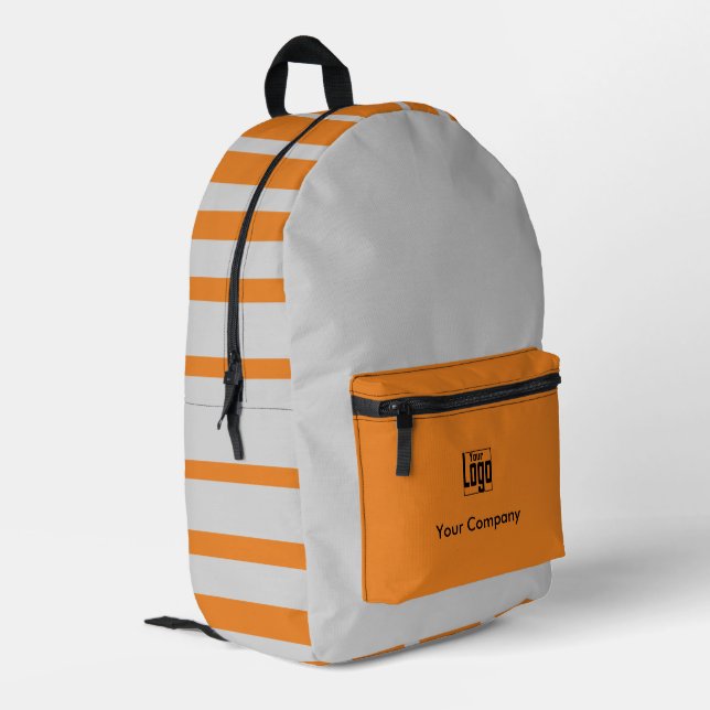 Name des Werbeaktion-Unternehmens gestrichen Grau  Bedruckter Rucksack (Rückseitige Ecke links)