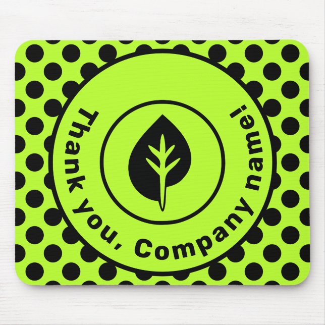 Name des Werbelogos Schwarz und Limoner Polka-Punk Mousepad (Vorne)