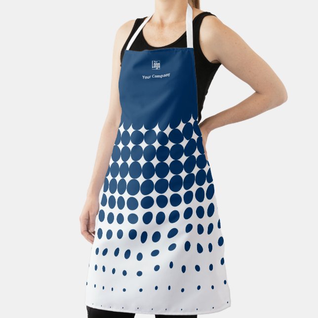 Name des Werbeunternehmens Blue & White Schürze (InSitu)