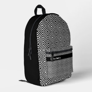 Name des Werbungsunternehmens mit schwarzen und we Bedruckter Rucksack