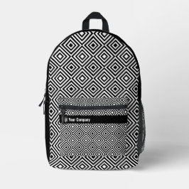 Name des Werbungsunternehmens mit schwarzen und we Bedruckter Rucksack