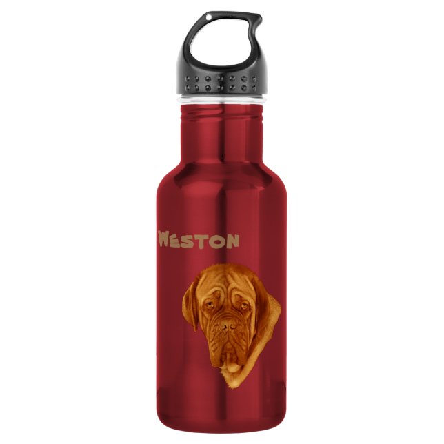 Name des Westens mit Doge de Bordeaux, Wasserflasc Edelstahlflasche (Vorderseite)