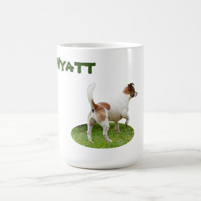 Name des Wyatt mit Fox Terrier, Tasse des Kaffees (Mittel)