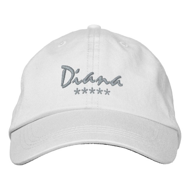 Name Diana Bestickte Baseballkappe (Vorderseite)