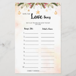 Name dieser Liebe Song Weihnachts-Brautparty-Spiel Flyer