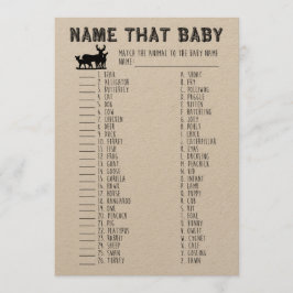 Name dieses Babyduschspiels, Babytiere, die passen Einladung