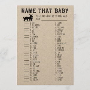 Name dieses Babyduschspiels, Babytiere, die passen Einladung