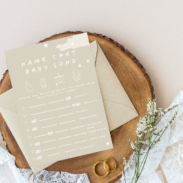 Name dieses Babyliedes Rustikale Minimal Baby Dusc Einladung