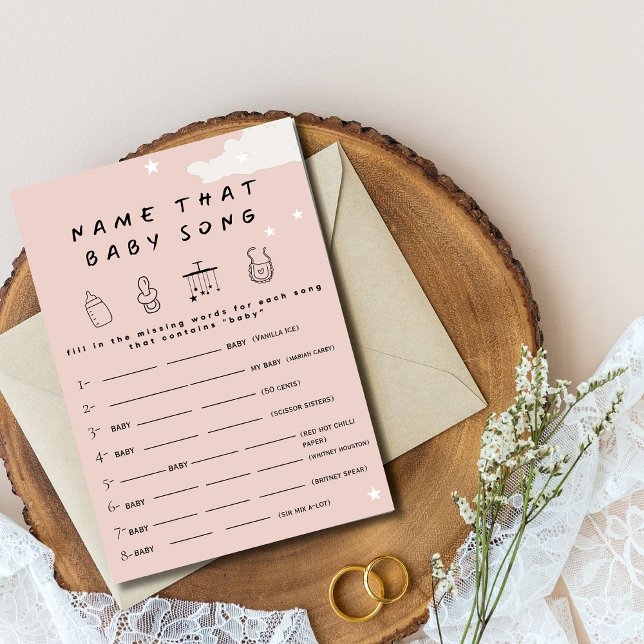 Name dieses Babyliedes Rustikales Baby-Dusche-Spie Einladung (Von Creator hochgeladen)