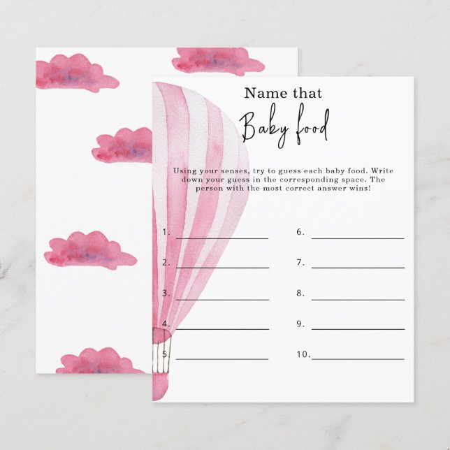 Name dieses Babynahrung - Baby-Dusche-Spiel (Vorne/Hinten)