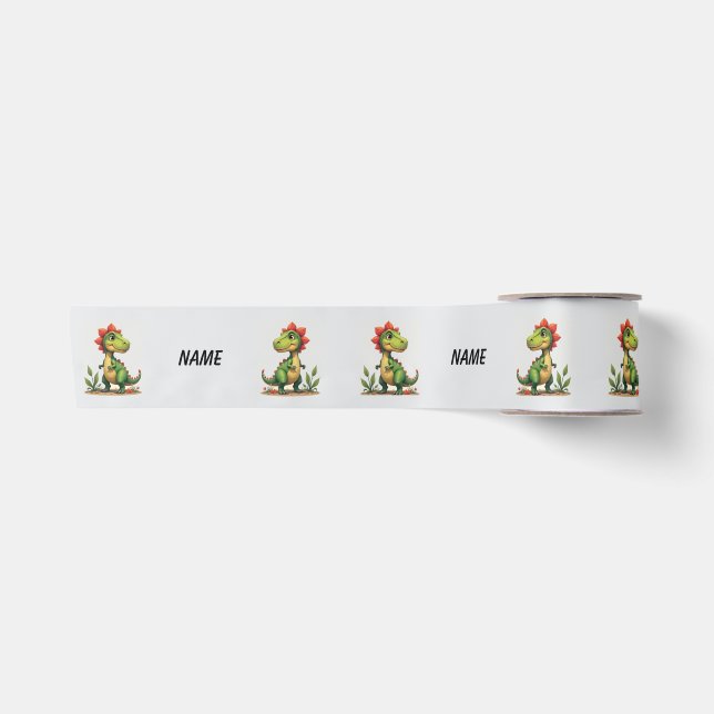 Name Dino Ribbon Satinband (Vorderseite)