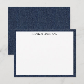 Name || Dunkelblauer Denim-Druckrahmenrand Mitteilungskarte