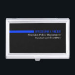 Name-dünne blaue Linie Polizei Visitenkarten Etui<br><div class="desc">Namepolizei verdünnt blaue Linie GeschäftsKartenhalter.</div>