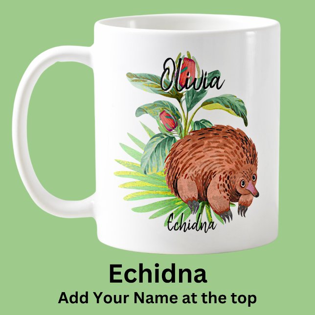 Name Echidna Australian Animal hinzufügen Kaffeetasse (Von Creator hochgeladen)
