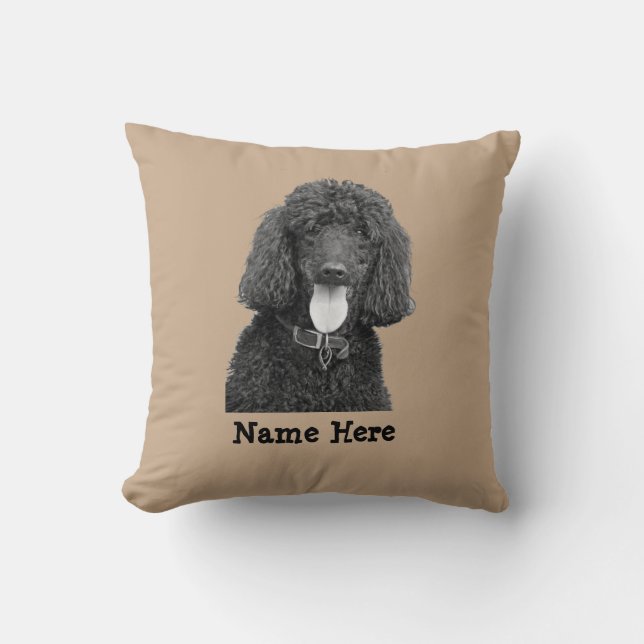 Name Eigenes Foto ändern Text - Poodle Hund Kissen (Vorderseite)