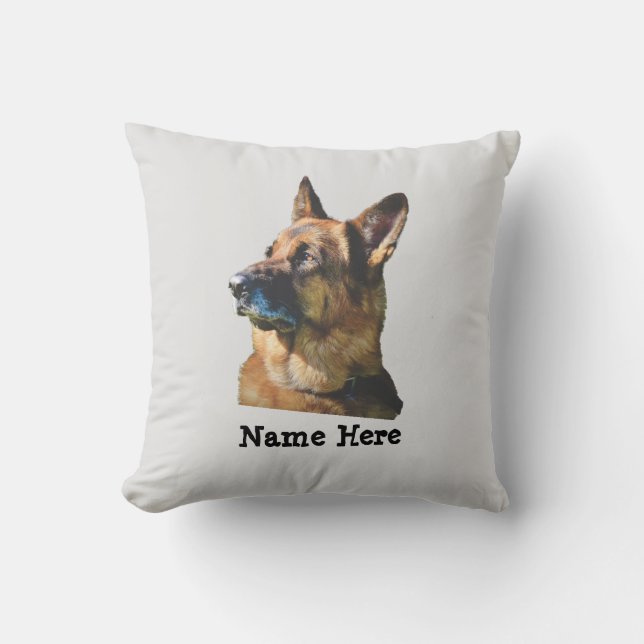 Name Eigenes Foto Text Deutscher Hirtenhund ändern Kissen (Vorderseite)